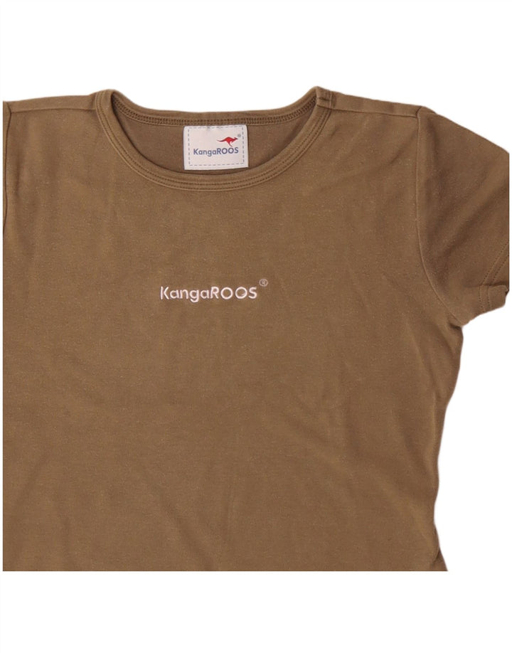 Camiseta feminina KANGAROOS com estampa gráfica UK 8 algodão bege pequeno