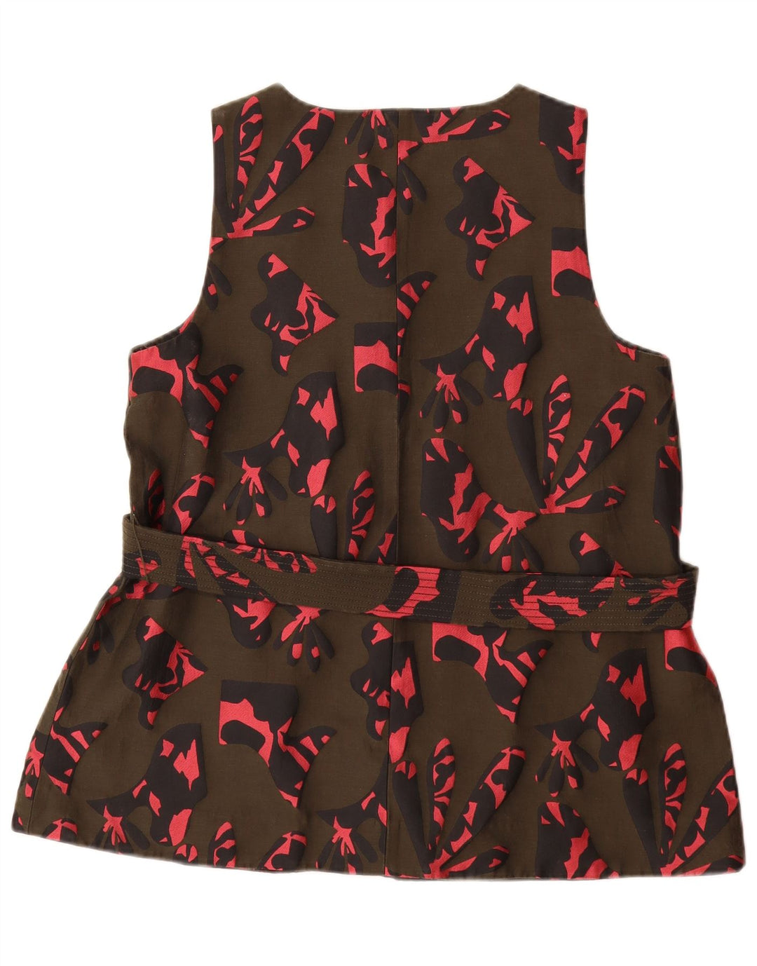 Blusa feminina com estampa abstrata BANANA REPUBLIC Reino Unido 14 médio cáqui