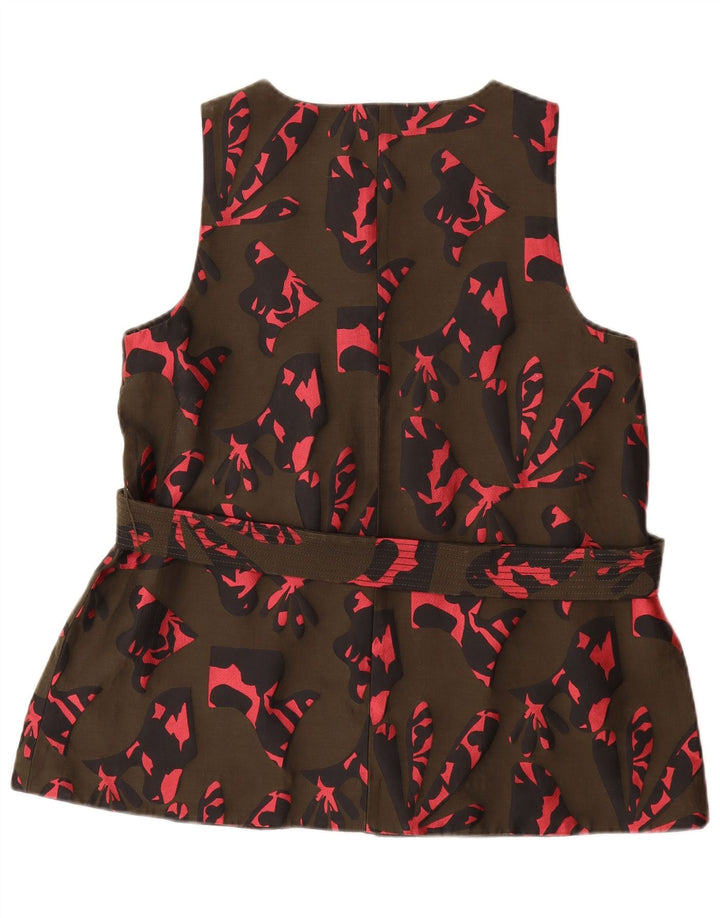 Blusa feminina com estampa abstrata BANANA REPUBLIC Reino Unido 14 médio cáqui