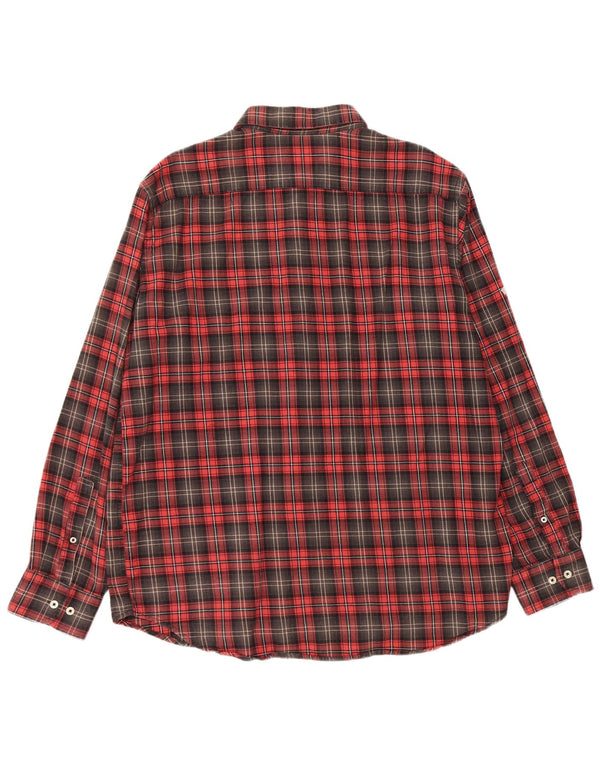 CARRERA Mens Regular Fit Flannel Shirt 2XL Red Check Cotton