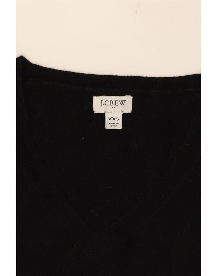 J. CREW Womens Oversized V-Neck Jumper Sweater UK 2 2XS Black Cotton Vintage J. Crew and Second-Hand J. Crew from Messina Hembry 