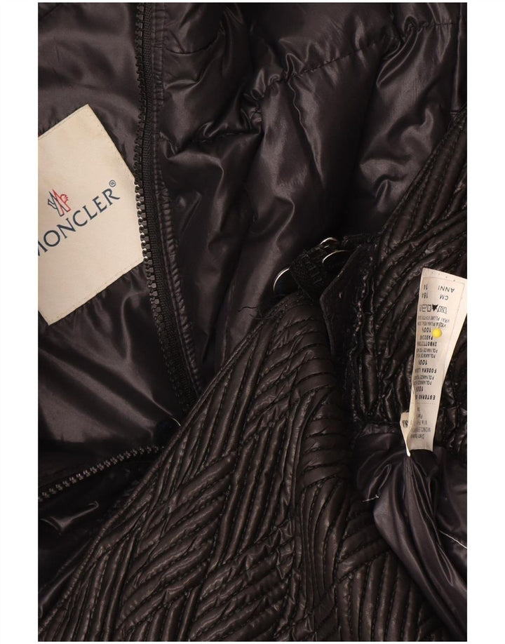 Casaco acolchoado Moncler para meninas 13-14 anos preto poliamida