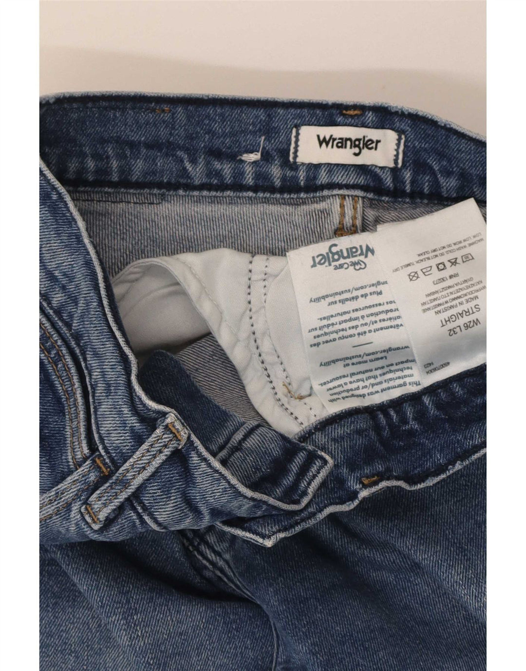 Jeans retos femininos Wrangler W26 L28 algodão azul