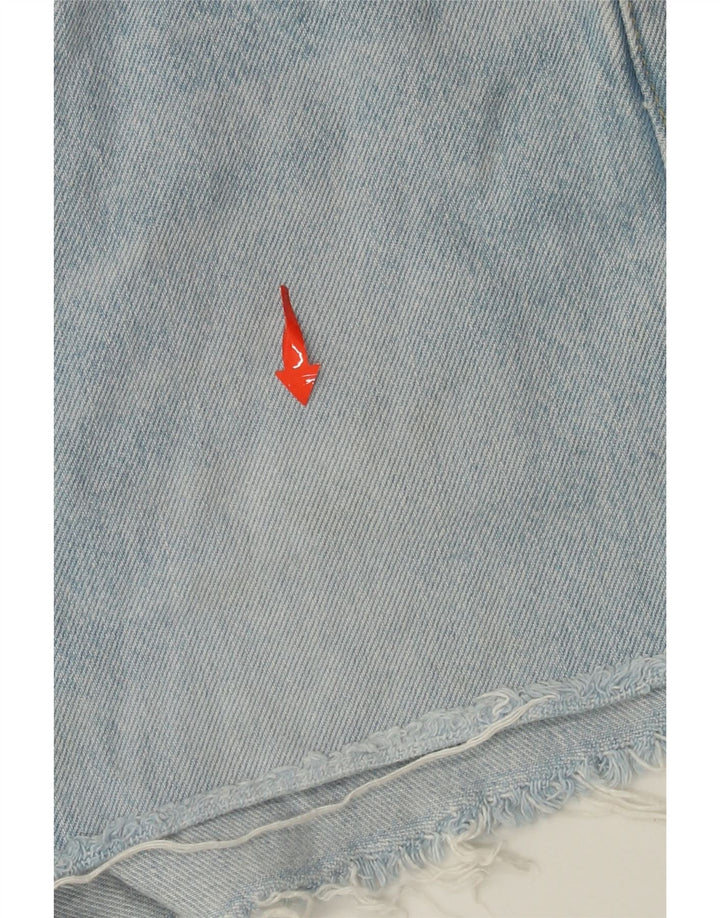 Shorts jeans feminino LEVI'S 501 de cintura alta W26 pequeno algodão azul