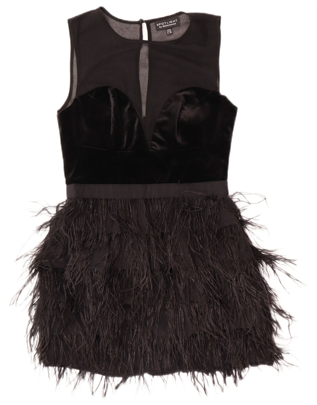 Vestido feminino sem mangas Charleston do armazém Reino Unido 10 poliéster preto pequeno