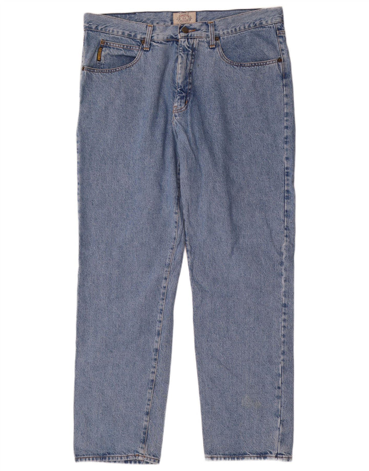 Calça jeans reta masculina Armani W36 L33 azul algodão