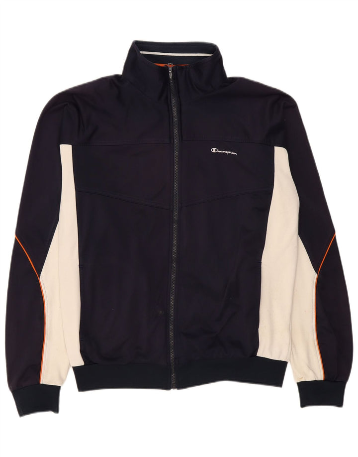 Champion Mens Treino Top Jaqueta XL Azul Marinho Colourblock Poliéster