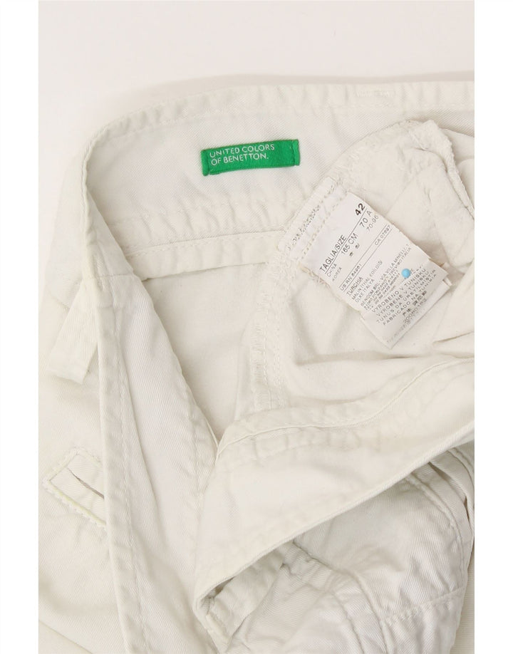 Shorts Chino Feminino Benetton IT 42 Médio W30 Algodão Branco