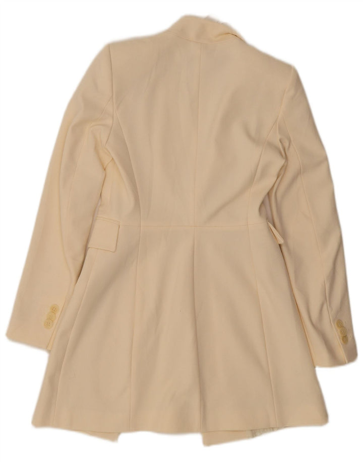Sobretudo feminino Zara UK 6 XS poliéster branco