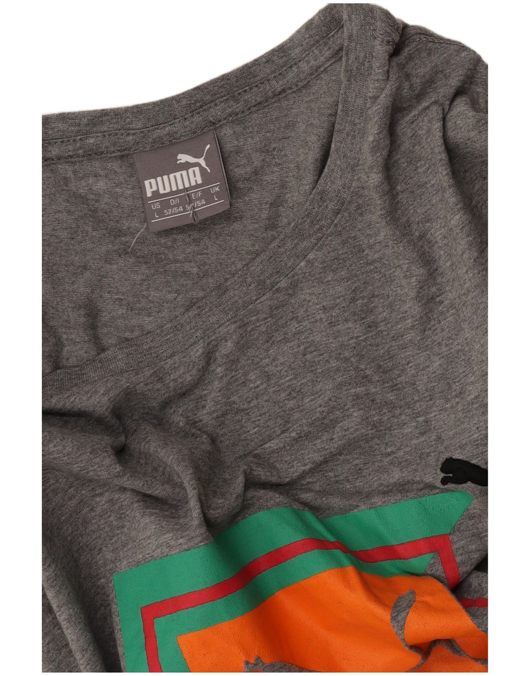 Puma Mens Graphic T-Shirt Top Grande Cinza Salpicado