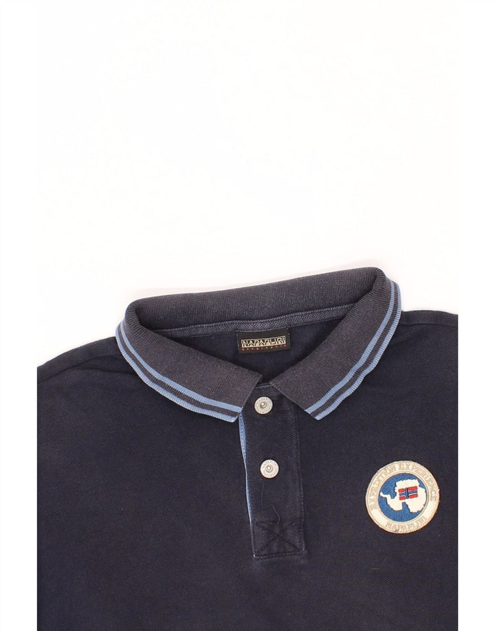NAPAPIJRI Mens Polo Shirt Large Navy Blue Vintage Napapijri and Second-Hand Napapijri from Messina Hembry 