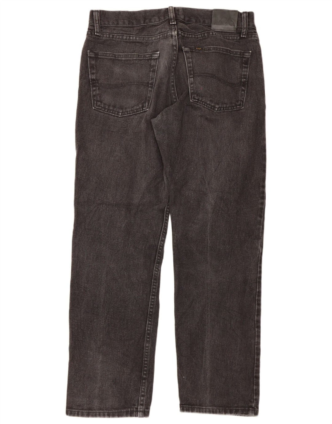Lee Mens Regular Fit Straight Jeans W33 L30 Algodão Preto