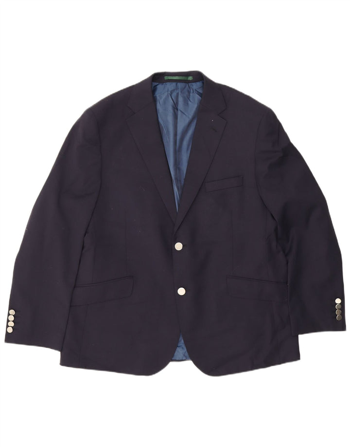Jaqueta blazer masculina de 2 botões Marks & Spencer EU 54 2XL lã azul marinho