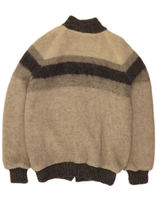 Jaqueta bomber masculina de malha Alafoss Icewool UK 40 grande cinza colorblock inverno