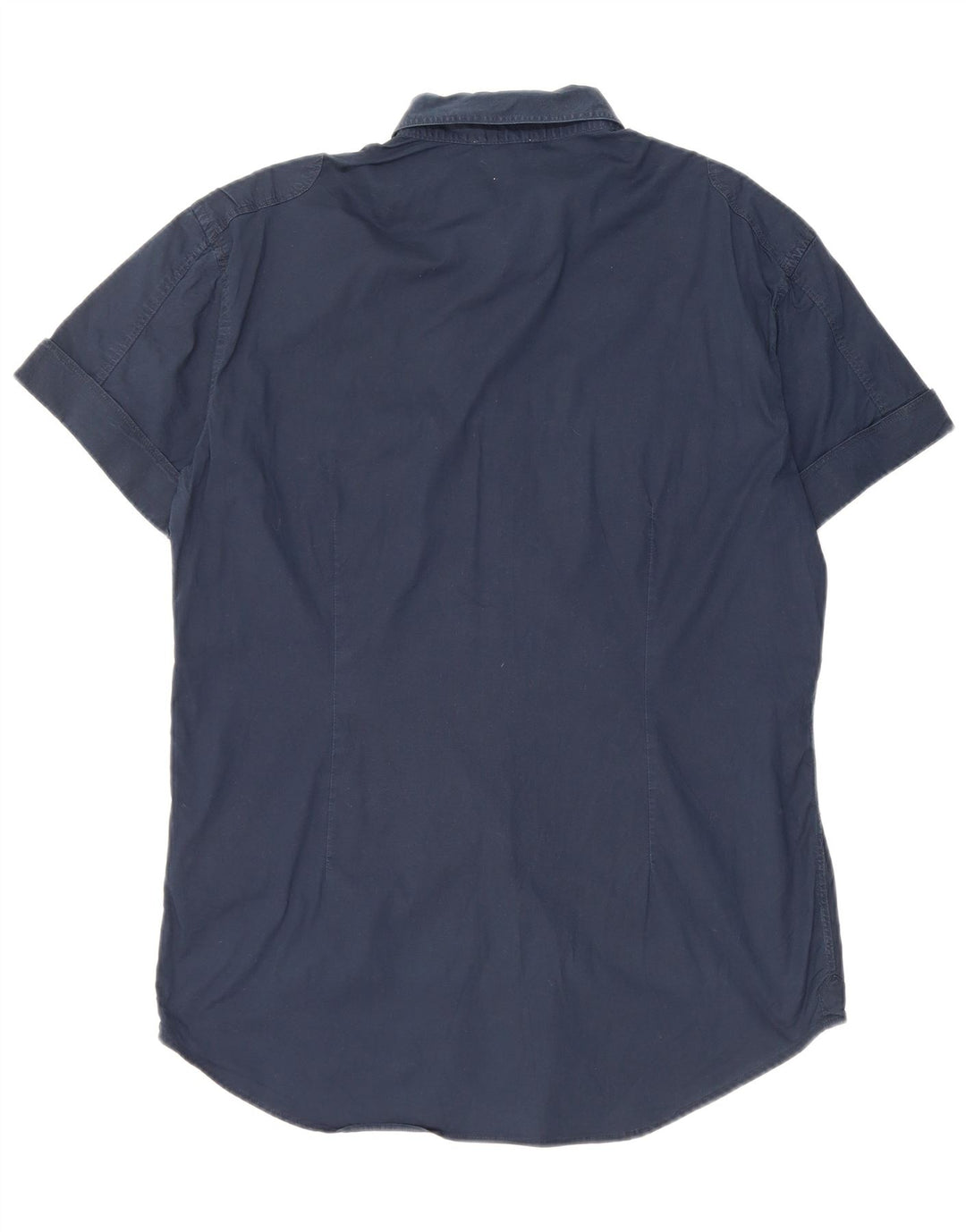 Camisa feminina Gaudi de manga curta grande algodão azul marinho