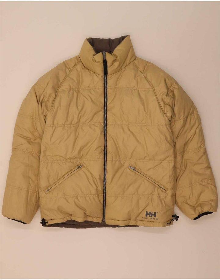 Jaqueta acolchoada reversível masculina Helly Hansen Reino Unido 38 nylon marrom médio