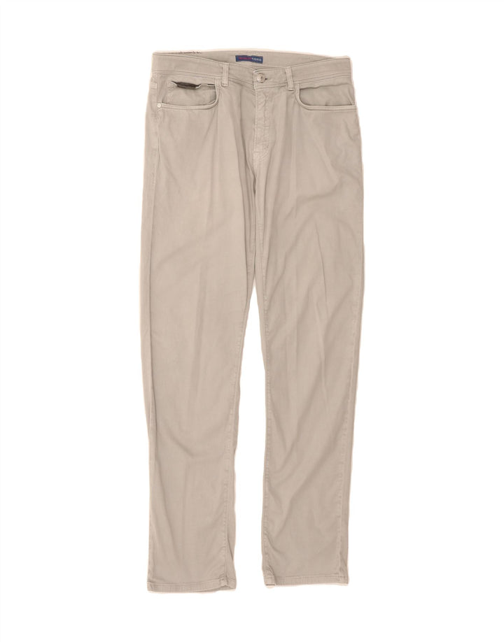 TRUSSARDI Mens Straight Casual Trousers W34 L33 Grey Cotton Vintage Trussardi and Second-Hand Trussardi from Messina Hembry 
