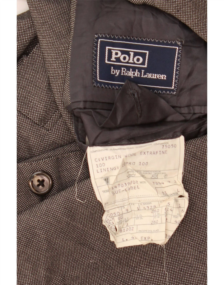 Jaqueta Blazer Masculina Polo Ralph Lauren Longa de 3 Botões Reino Unido 41 Grande Cinza