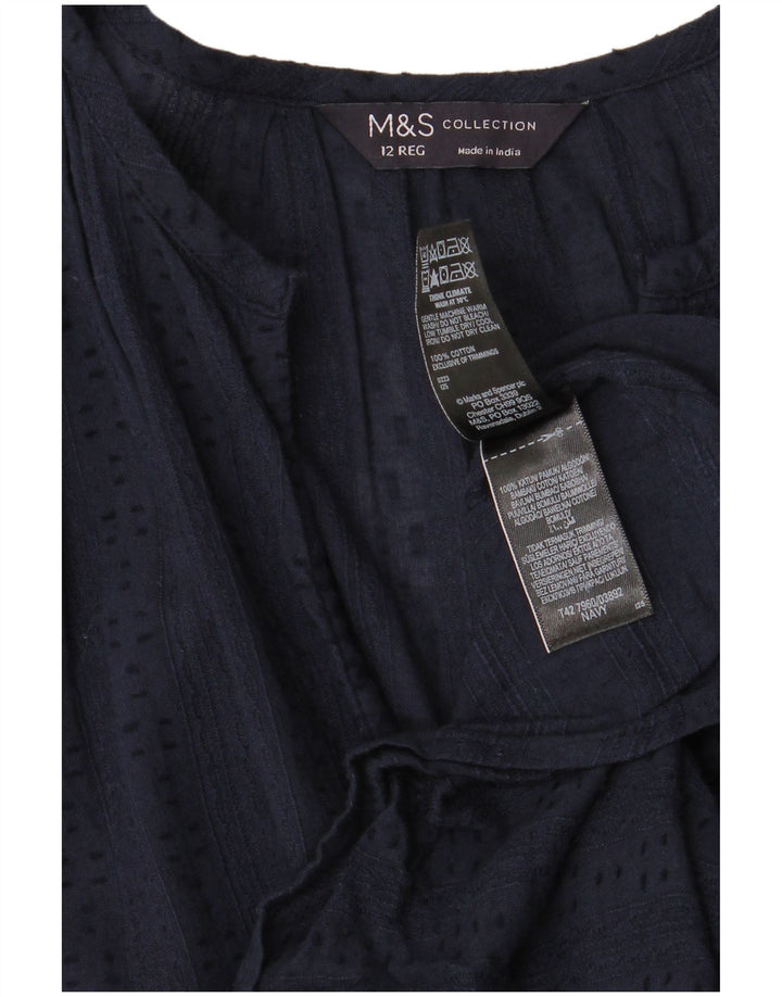 Vestido feminino Marks & Spencer em camadas Reino Unido 12 algodão azul marinho médio