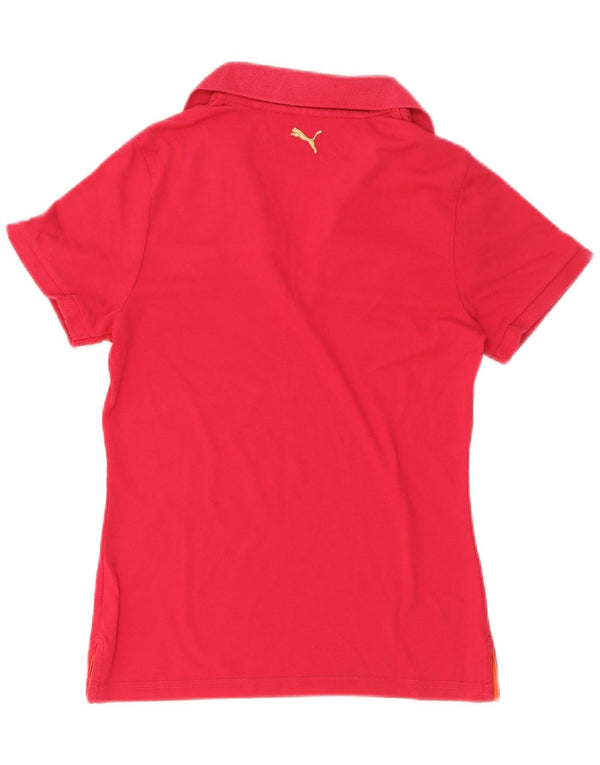 Camisa polo feminina Puma UK 12 médio rosa colorblock