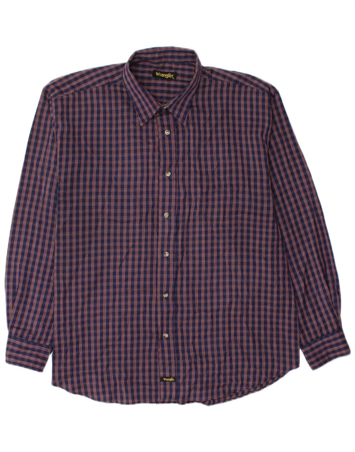 Camisa masculina de flanela WRANGLER XL azul marinho xadrez