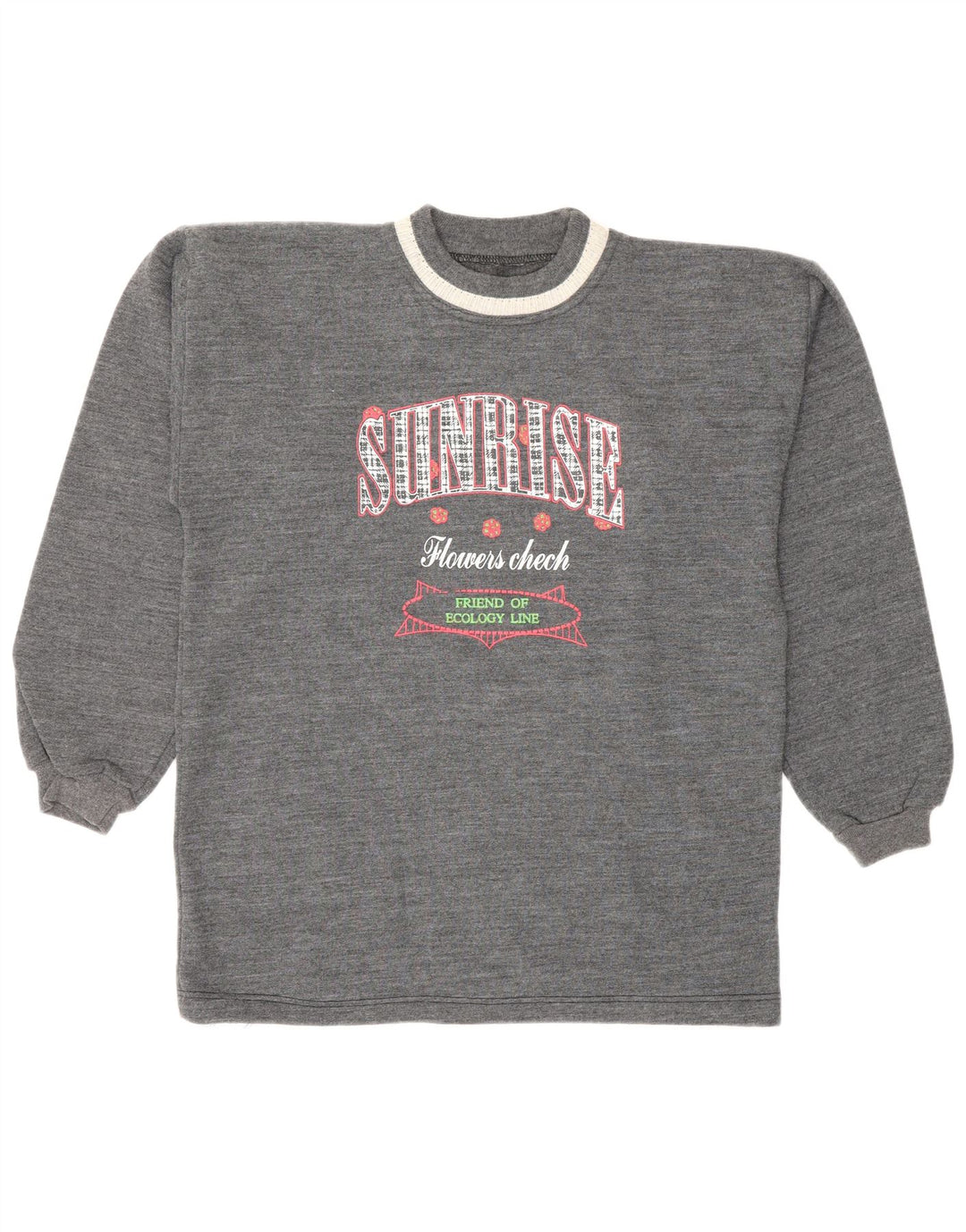 Suéter gráfico feminino vintage UK 12 cinza médio