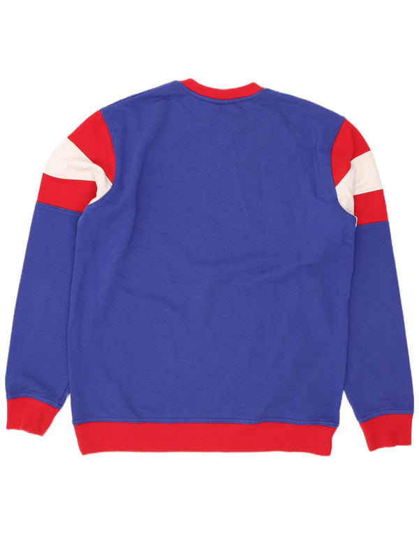 Champion masculino Kansas gráfico moletom grande bloco colorido azul