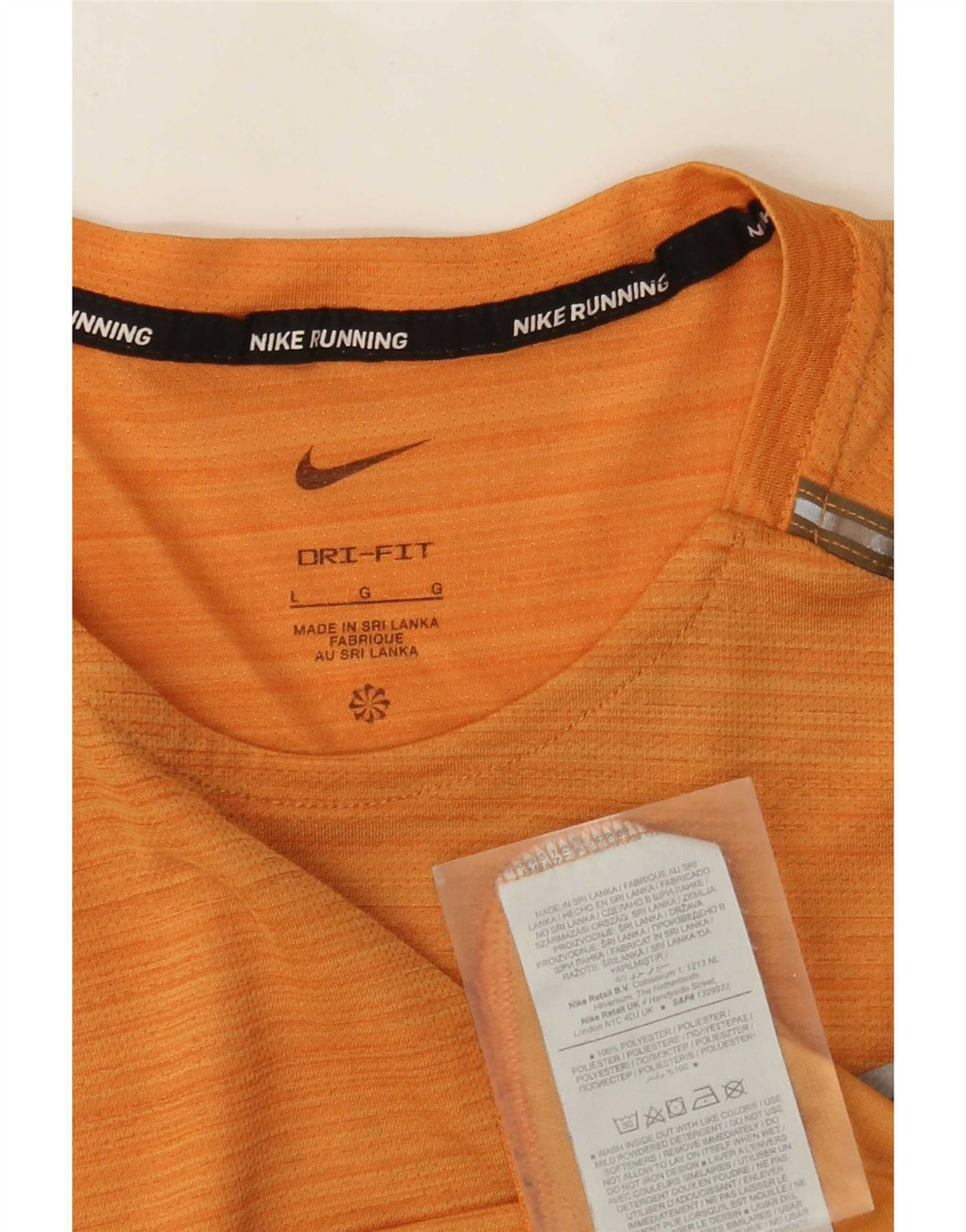 Camiseta Nike Masculina Dri Fit Top Grande Listrada Laranja Poliéster