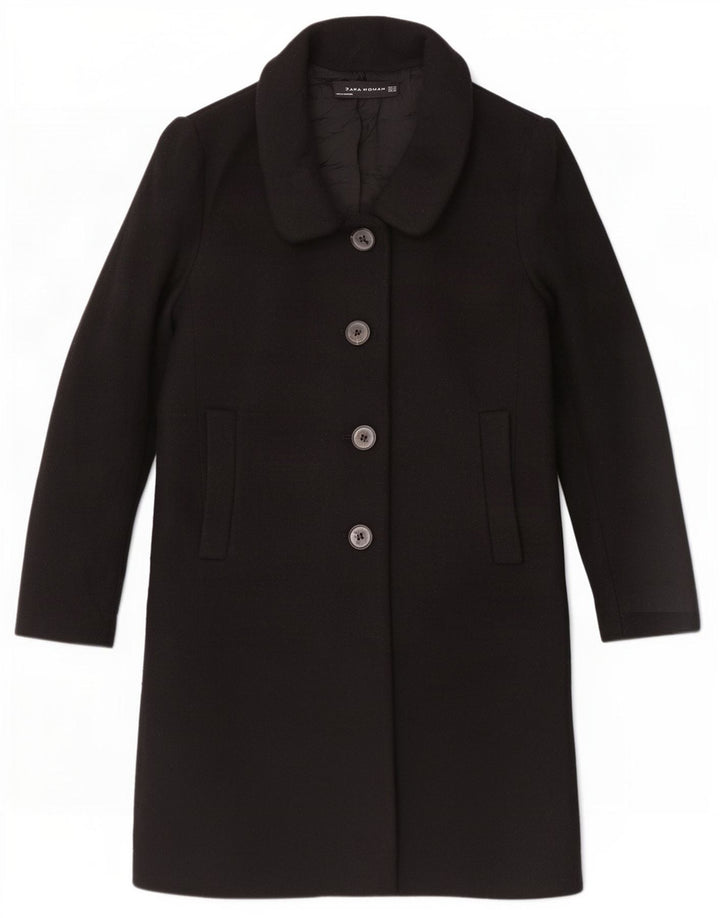 Sobretudo feminino Zara UK 6 XS lã preta