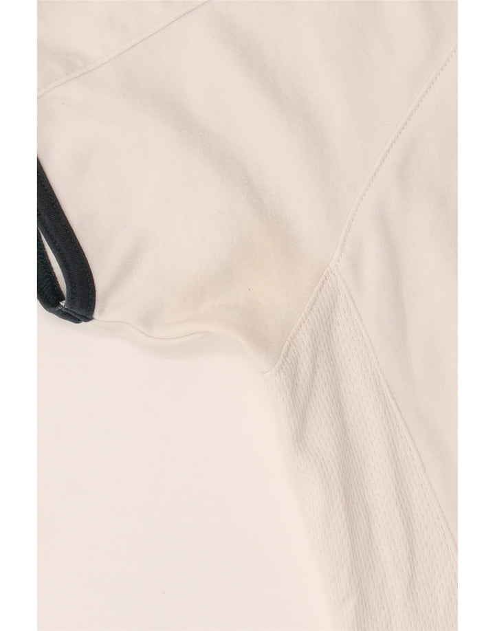Camisa polo feminina adidas UK 8 pequena algodão branco