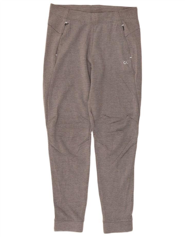 CALVIN KLEIN Calça de treino feminina Joggers UK 12 Viscose cinza médio