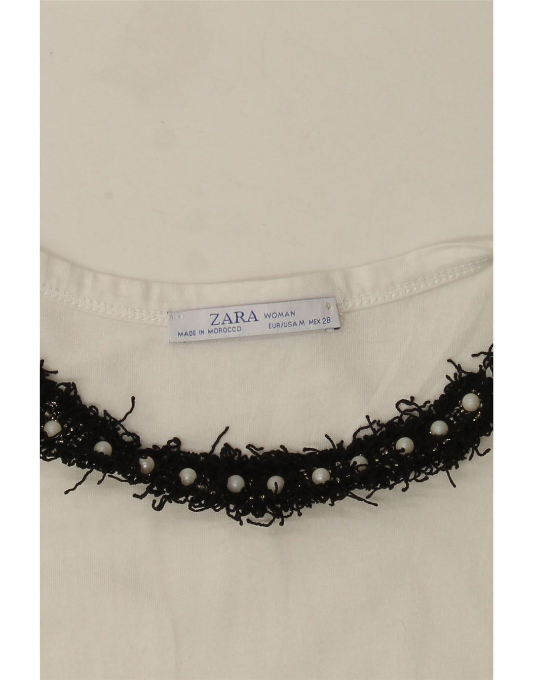 Camiseta feminina Zara UK 12 médio branco