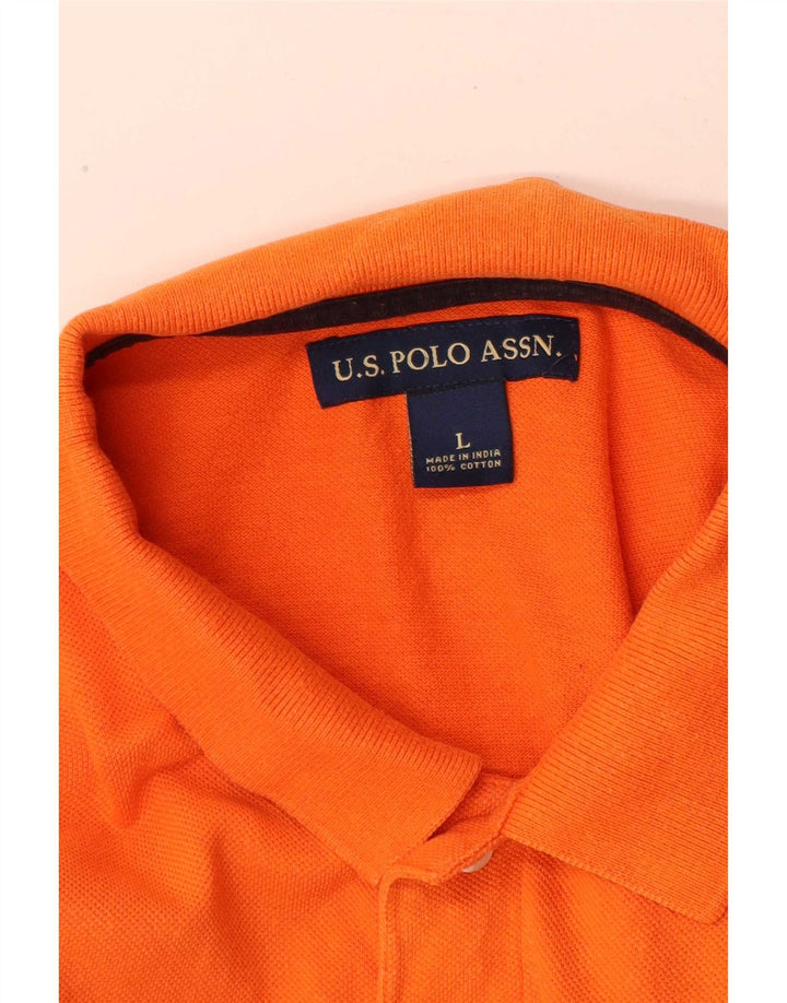 US Polo Assn. Camisa masculina grande algodão laranja