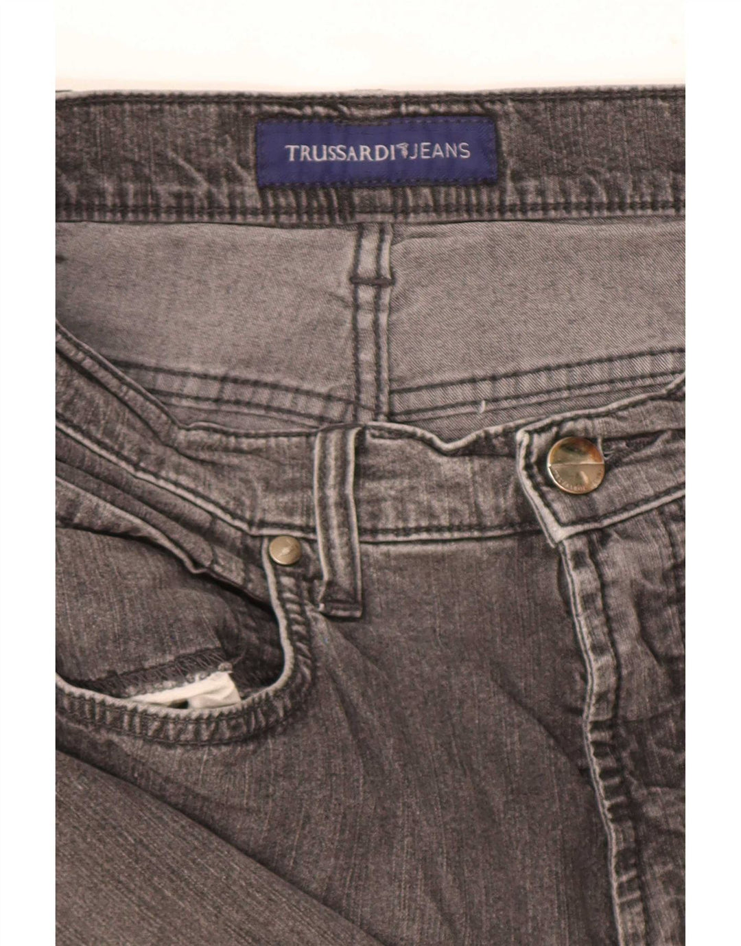 Trussardi Mens Slim Jeans W32 L30 Cinza Algodão