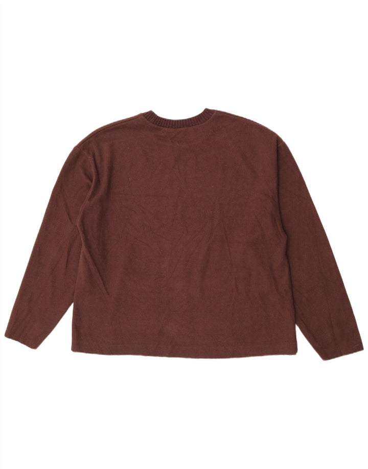 Zara Suéter feminino com gola canoa e gola redonda Reino Unido 16 grande poliéster marrom