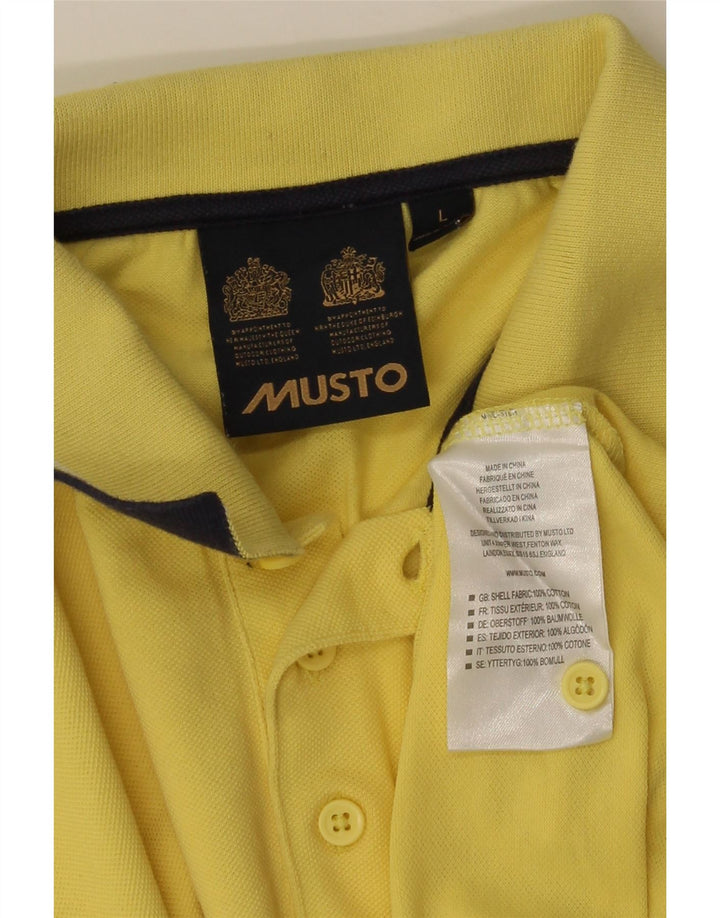 Camisa polo masculina Musto grande algodão amarelo