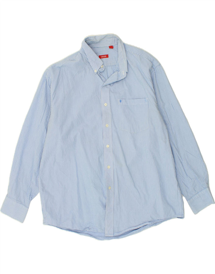 IZOD Mens Shirt XL Blue Pinstripe Cotton Vintage Izod and Second-Hand Izod from Messina Hembry 