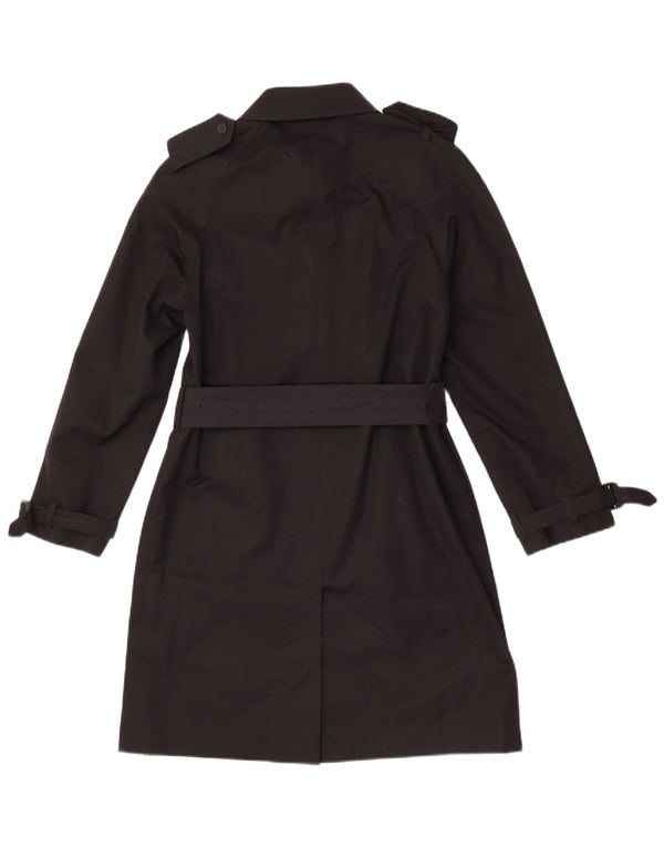 Trench Coat feminino Aquascutum UK 6 XS algodão preto