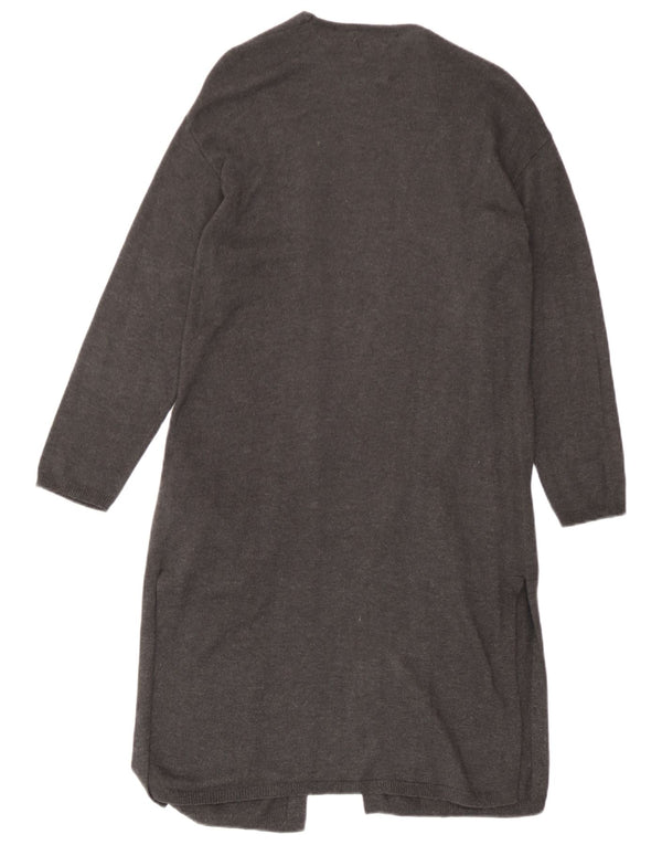 Zara Suéter Cardigan Longline Feminino 9-10 Anos Viscose Cinza