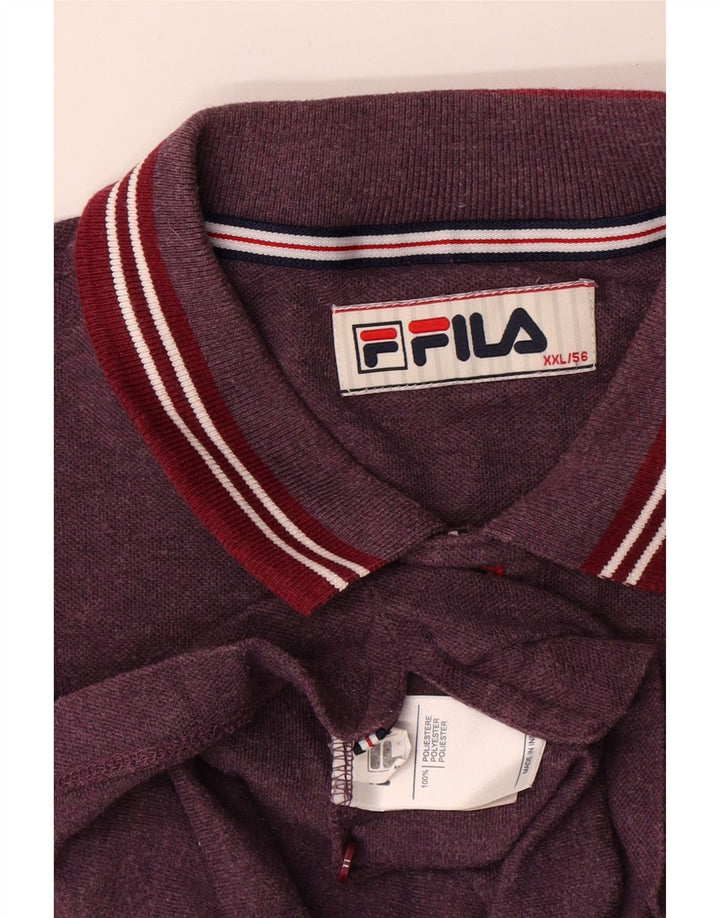 Fila Camisa Polo Masculina IT 56 2XL Poliéster Borgonha