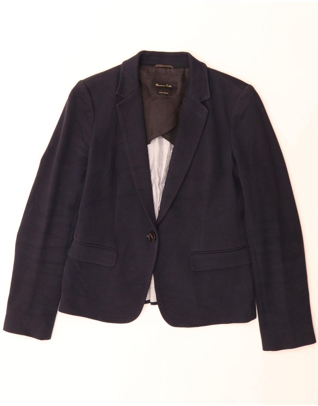 Jaqueta blazer feminina Massimo Dutti com 1 botão UE 40 algodão azul marinho médio