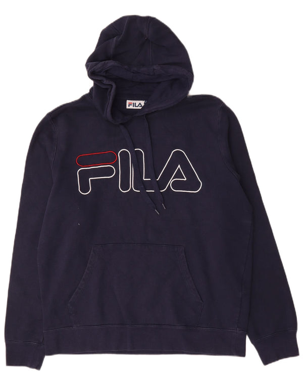 Fila Mens Graphic Hoodie Jumper XL Azul Marinho Algodão