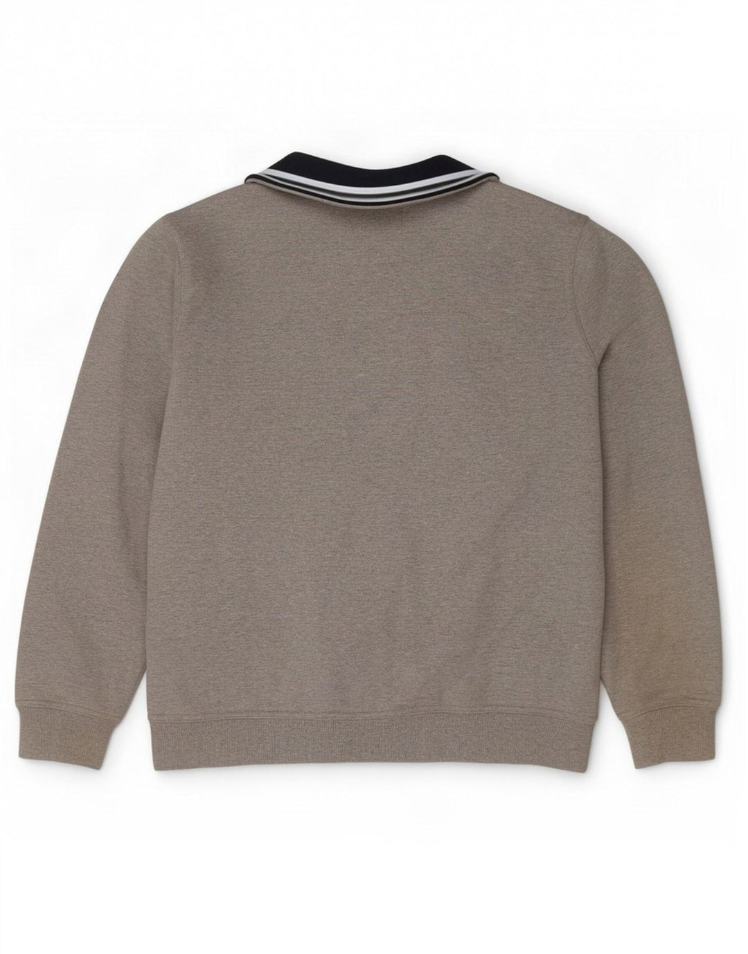 Crew Clothing Mens Zip Neck Moletom Jumper Grande Algodão Cinza