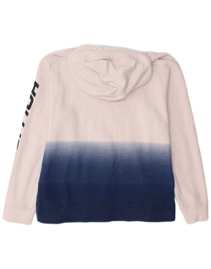 Suéter masculino com capuz gráfico HOLLISTER grande algodão colorido branco