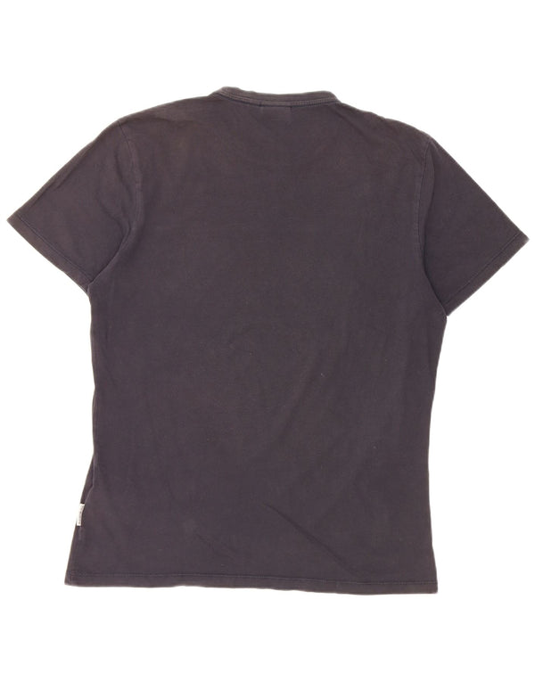 Camiseta masculina com estampa geográfica Napapijri Top médio algodão azul marinho
