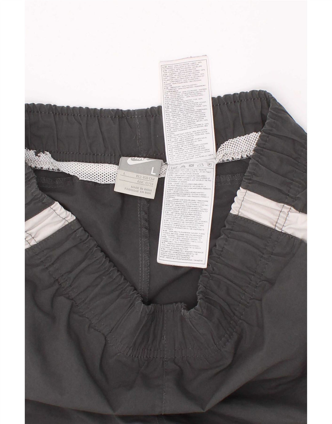 Shorts esportivos Nike Boys 12-13 anos grande cinza colorblock poliéster