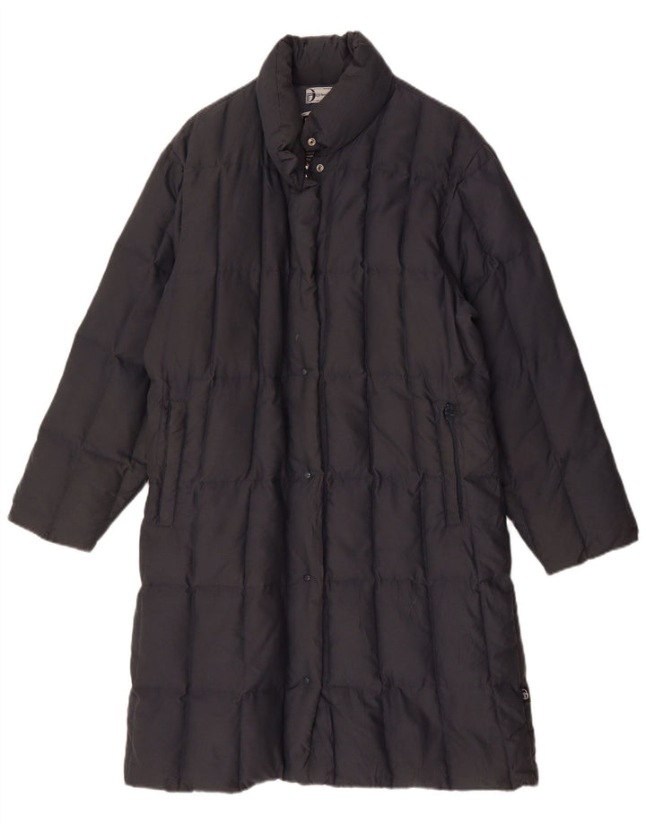 SERGIO TACCHINI Casaco acolchoado feminino UK 14 poliéster cinza médio