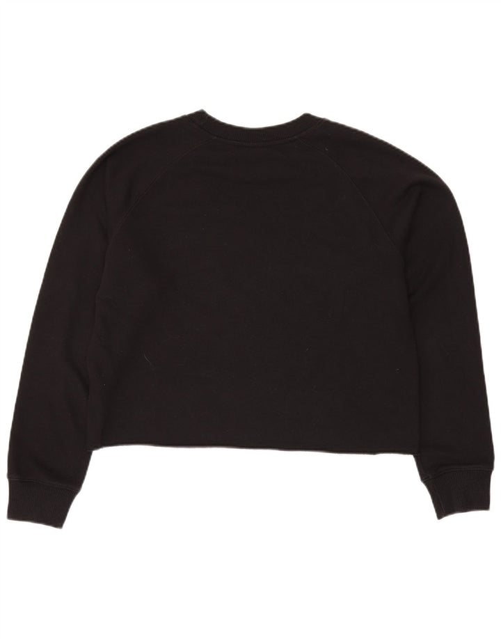 Campeão feminino crop gráfico moletom jumper UK 14 médio preto