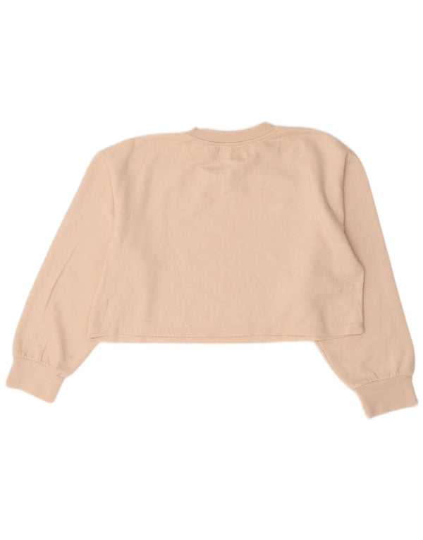 Moletom Zara feminino cropped UK 14 médio off white algodão