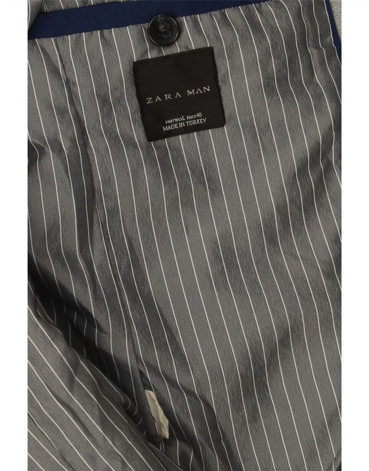Jaqueta blazer masculina Zara com 1 botão Reino Unido 40 grande cinza